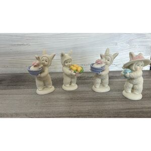 Lot of 4 Snowbabies A basket  of Joy Bunny Egg Chicks Dept 56